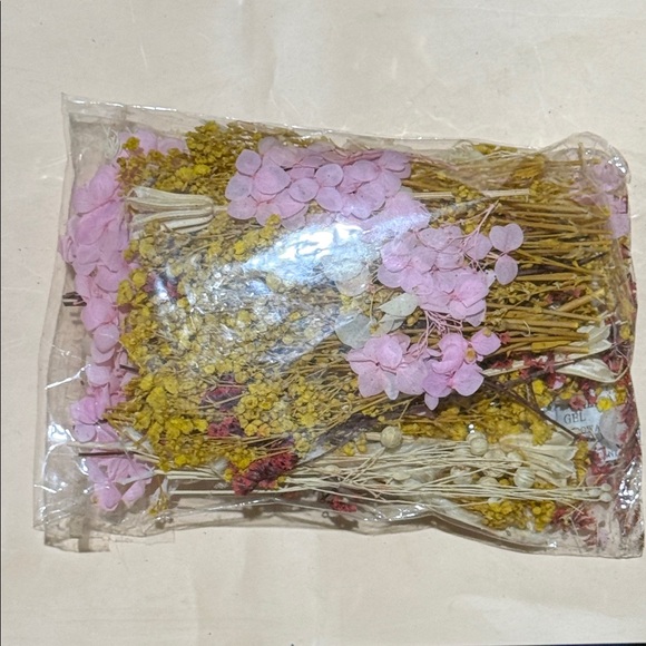 Mixed Dried Flower Bouquet - Pink, White, Yellow - Picture 3 of 4